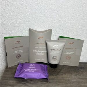 Saje Fortify Steamer, Peppermint Halo, Pain Release & Liquid Sunshine Set